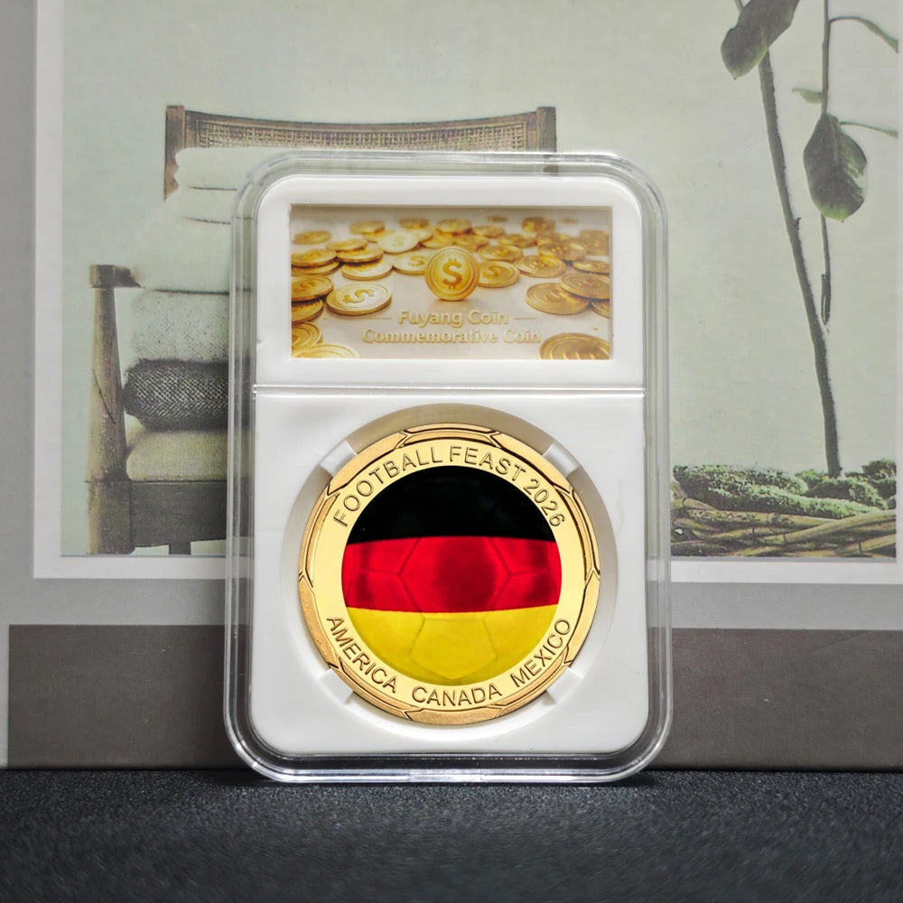3D Gold Football Commemorative Coins – Collector’s Souvenir Set