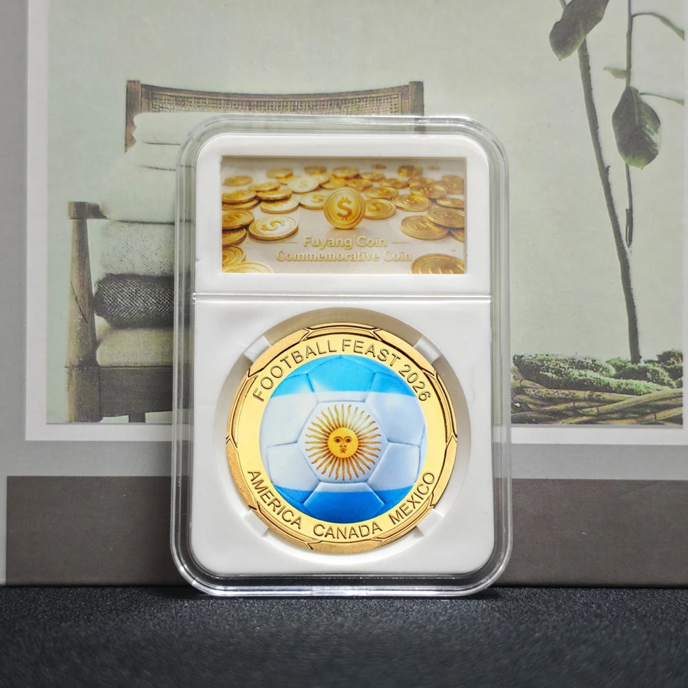 3D Gold Football Commemorative Coins – Collector’s Souvenir Set