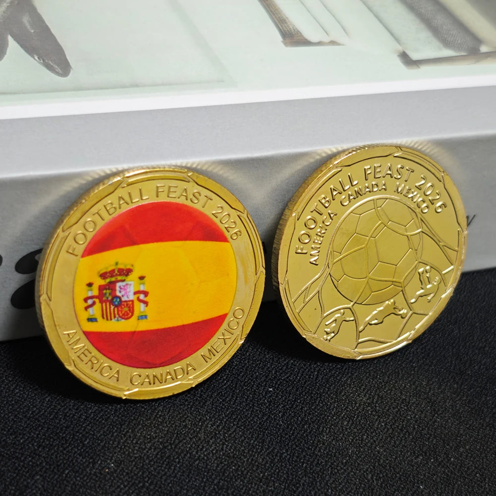 3D Gold Football Commemorative Coins – Collector’s Souvenir Set