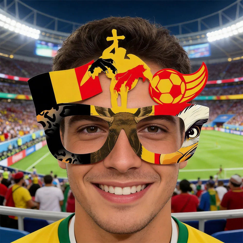 Football Fan Eyeglass Frames – Novelty Cheering Props for Match Day