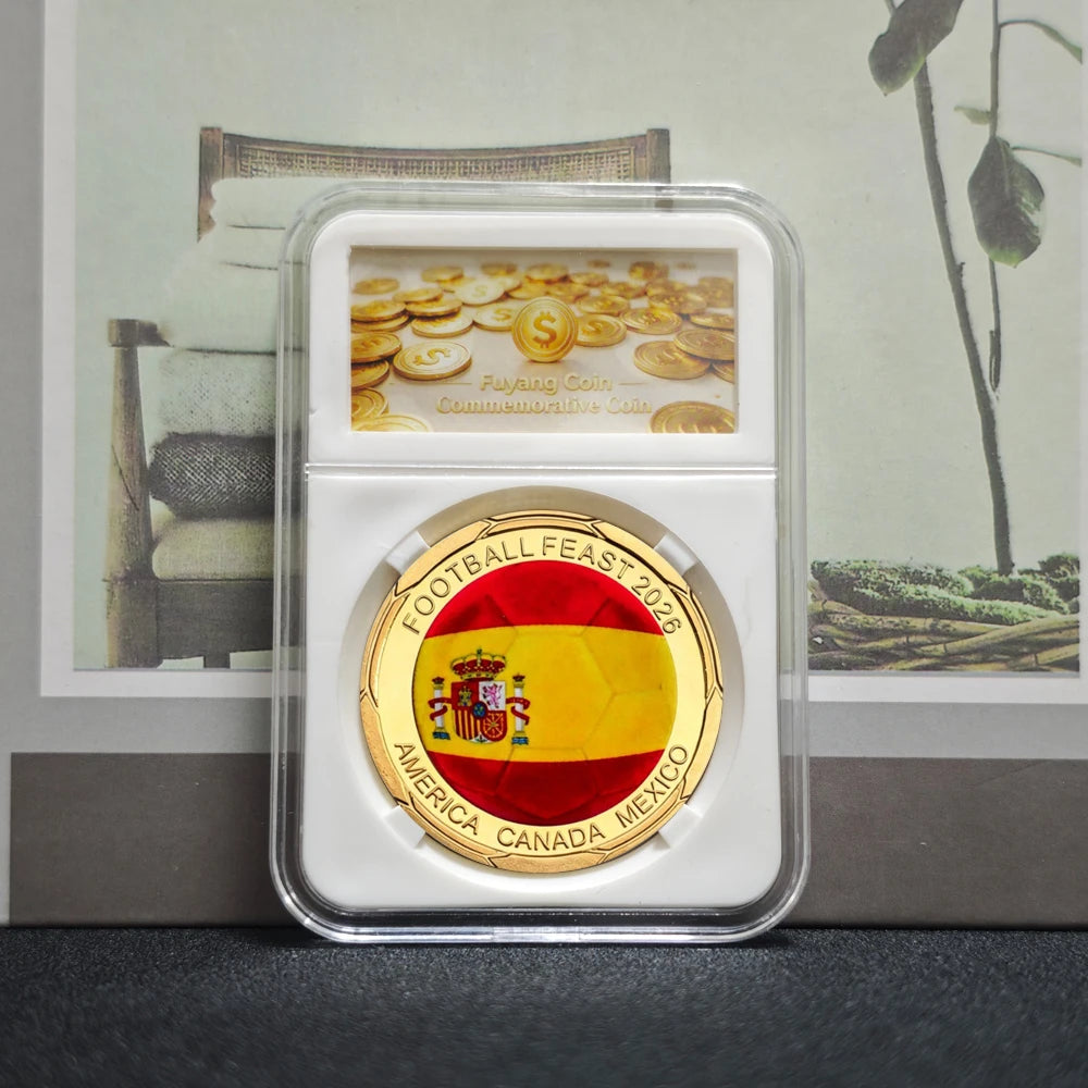 3D Gold Football Commemorative Coins – Collector’s Souvenir Set