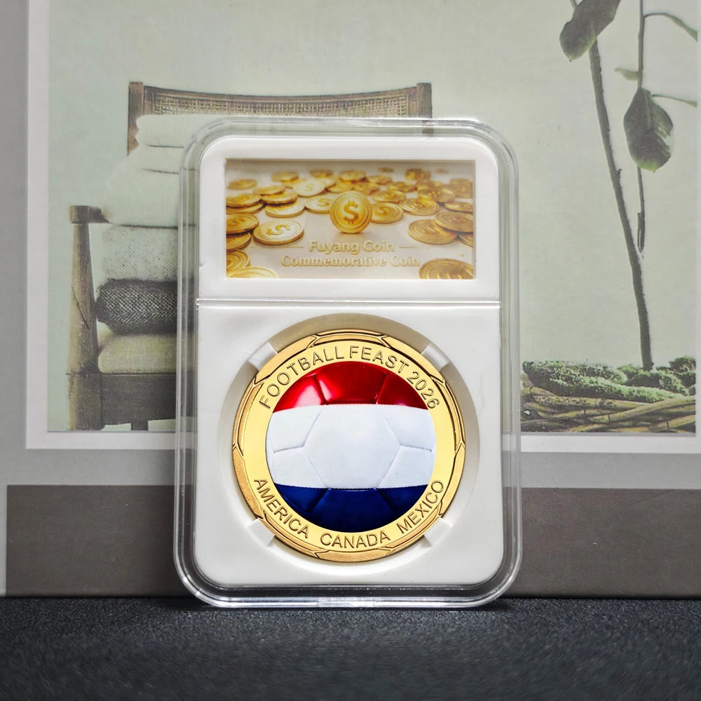 3D Gold Football Commemorative Coins – Collector’s Souvenir Set