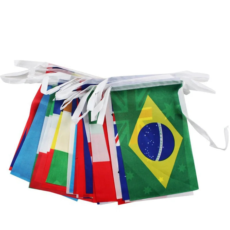 Football Fan Flag Bunting Set – 48 Country Flags for Stadium & Party Décor