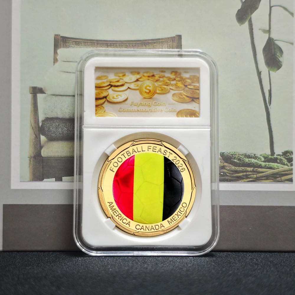 3D Gold Football Commemorative Coins – Collector’s Souvenir Set