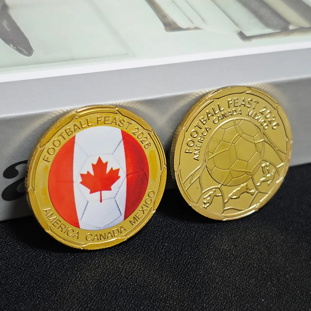 3D Gold Football Commemorative Coins – Collector’s Souvenir Set