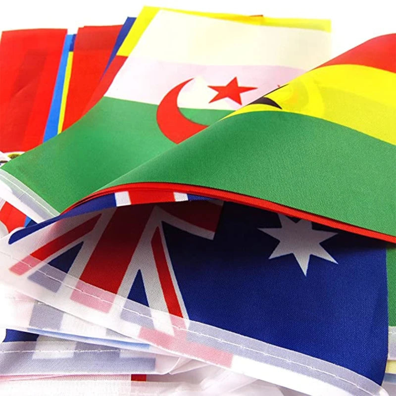 Football Fan Flag Bunting Set – 48 Country Flags for Stadium & Party Décor