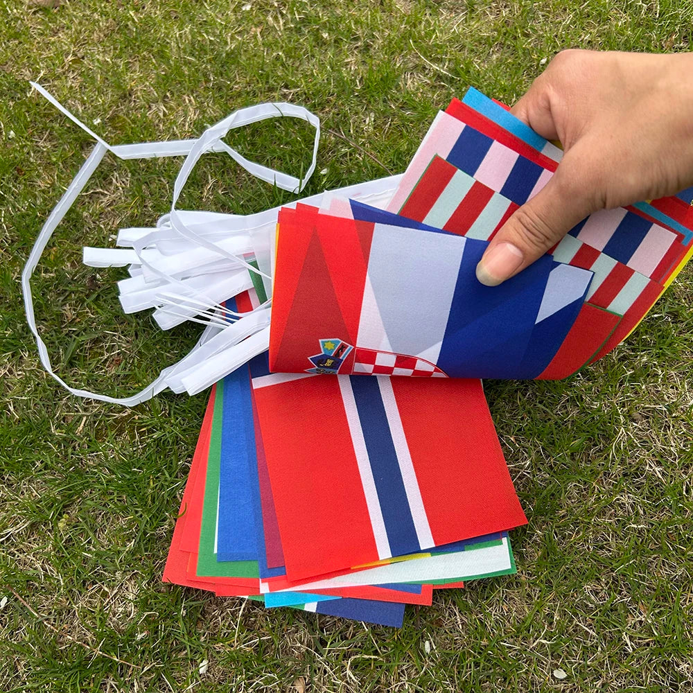 Football Fan Flag Bunting Set – 48 Country Flags for Stadium & Party Décor