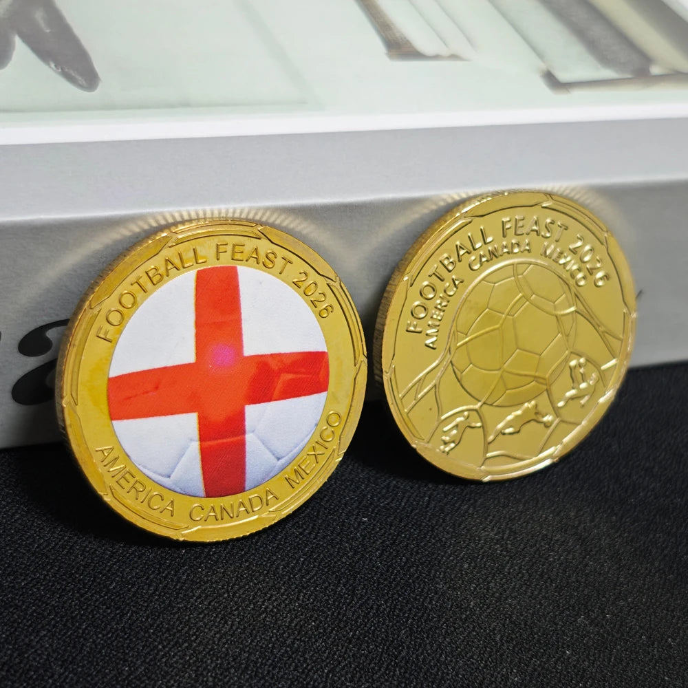 3D Gold Football Commemorative Coins – Collector’s Souvenir Set