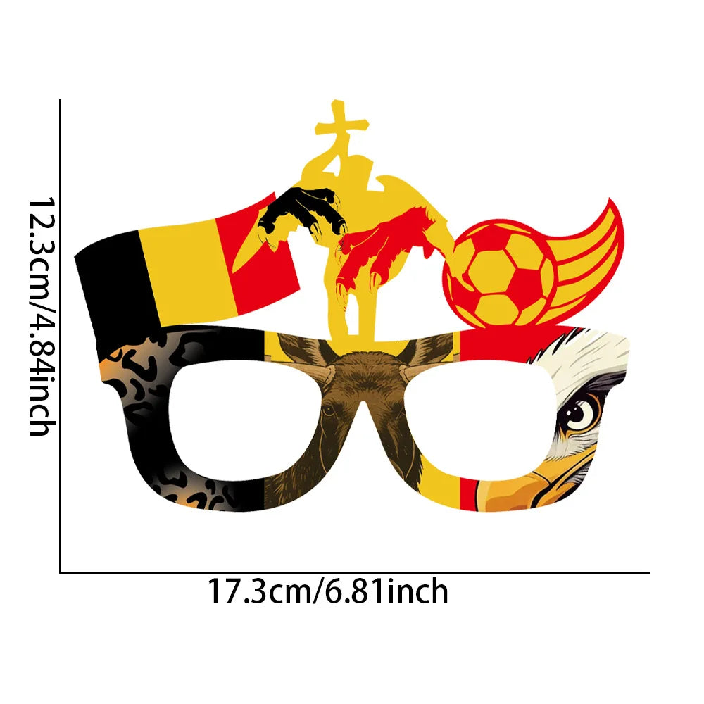 Football Fan Eyeglass Frames – Novelty Cheering Props for Match Day