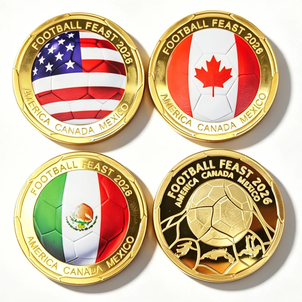 3D Gold Football Commemorative Coins – Collector’s Souvenir Set