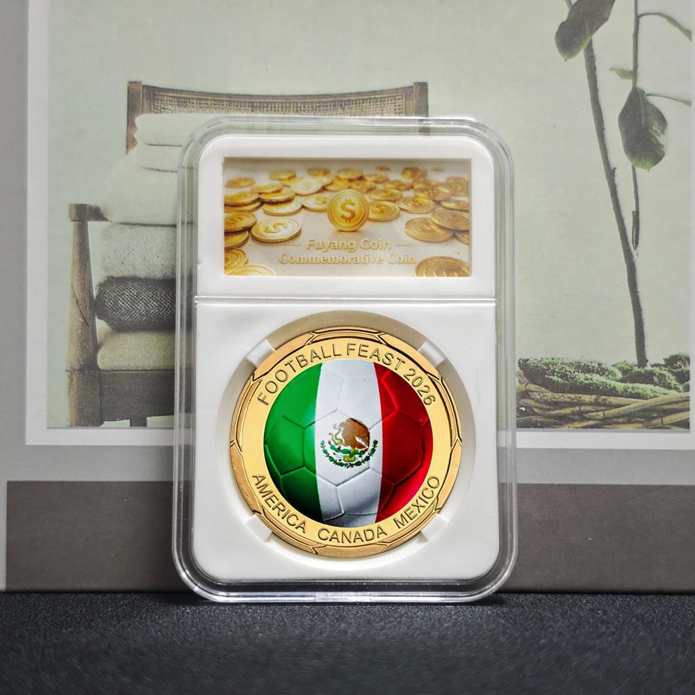 3D Gold Football Commemorative Coins – Collector’s Souvenir Set