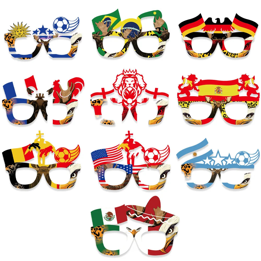 Football Fan Eyeglass Frames – Novelty Cheering Props for Match Day