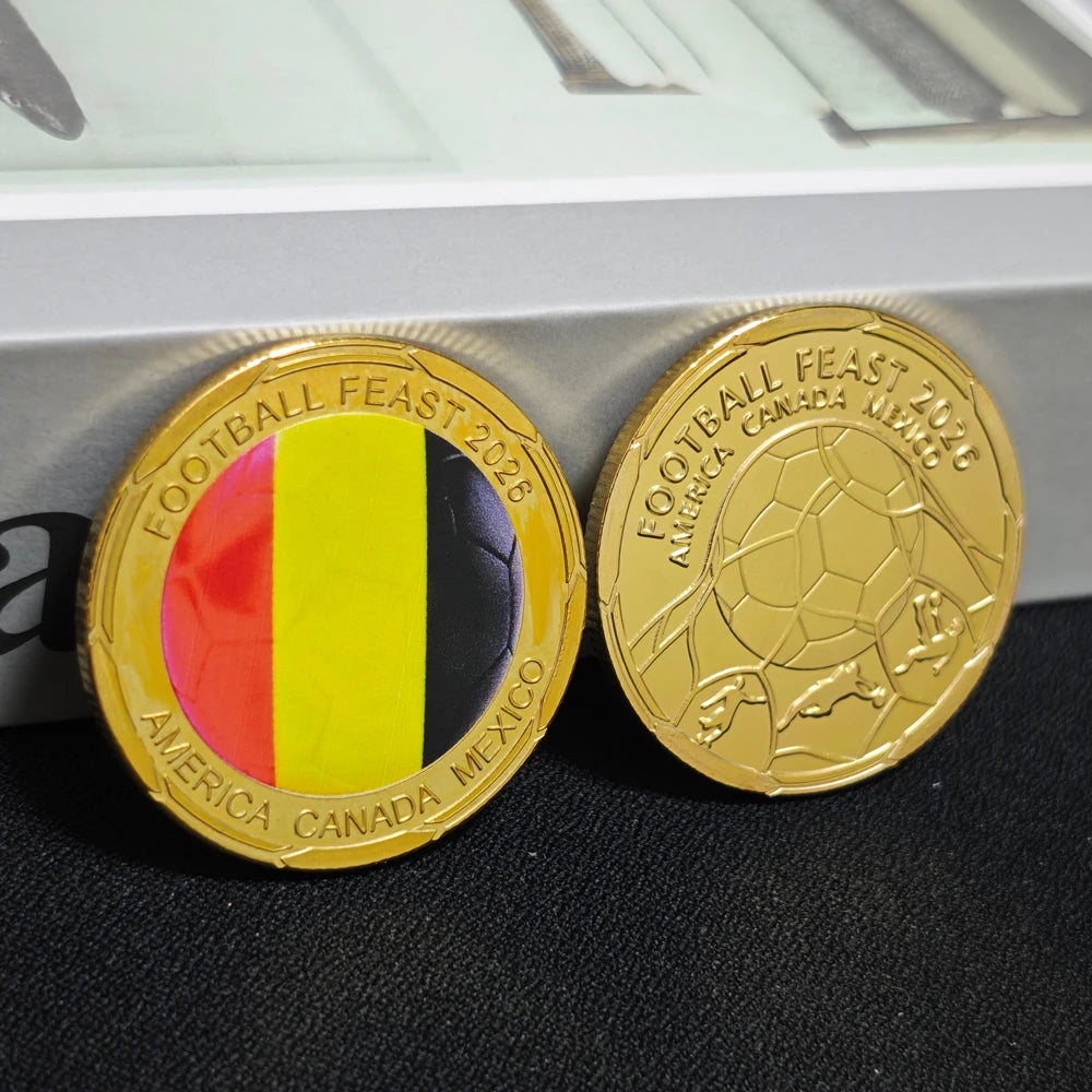 3D Gold Football Commemorative Coins – Collector’s Souvenir Set