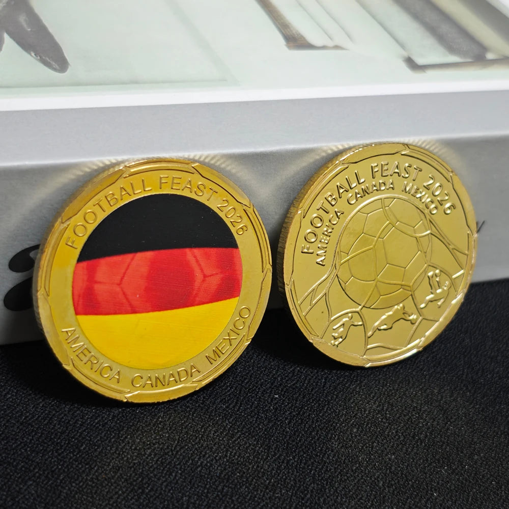 3D Gold Football Commemorative Coins – Collector’s Souvenir Set