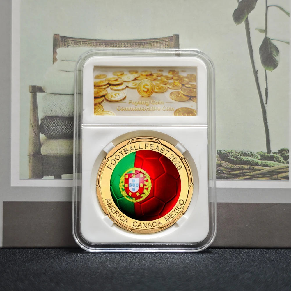3D Gold Football Commemorative Coins – Collector’s Souvenir Set
