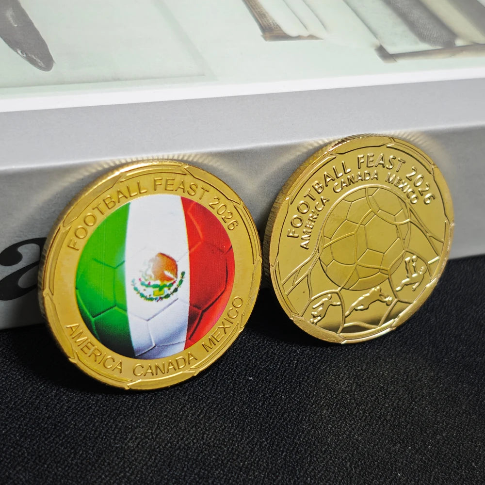 3D Gold Football Commemorative Coins – Collector’s Souvenir Set