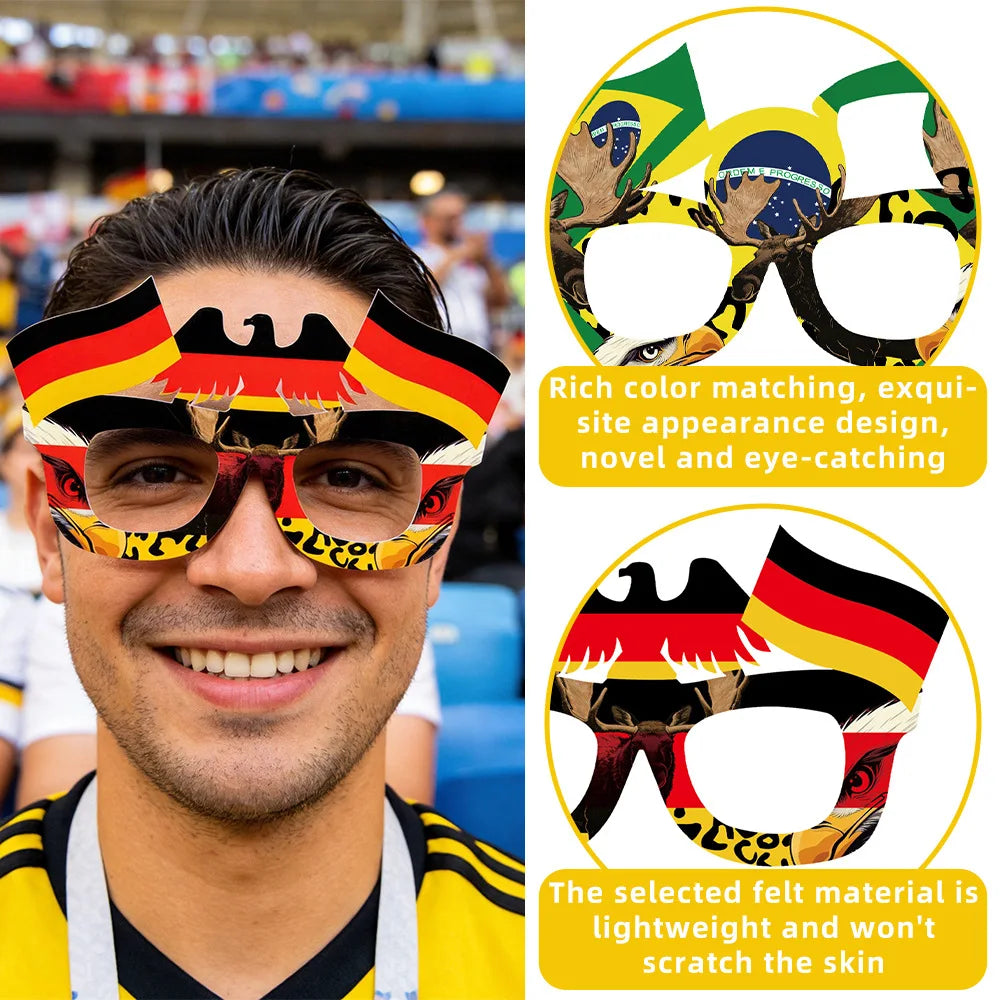 Football Fan Eyeglass Frames – Novelty Cheering Props for Match Day