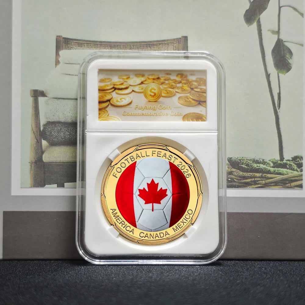 3D Gold Football Commemorative Coins – Collector’s Souvenir Set