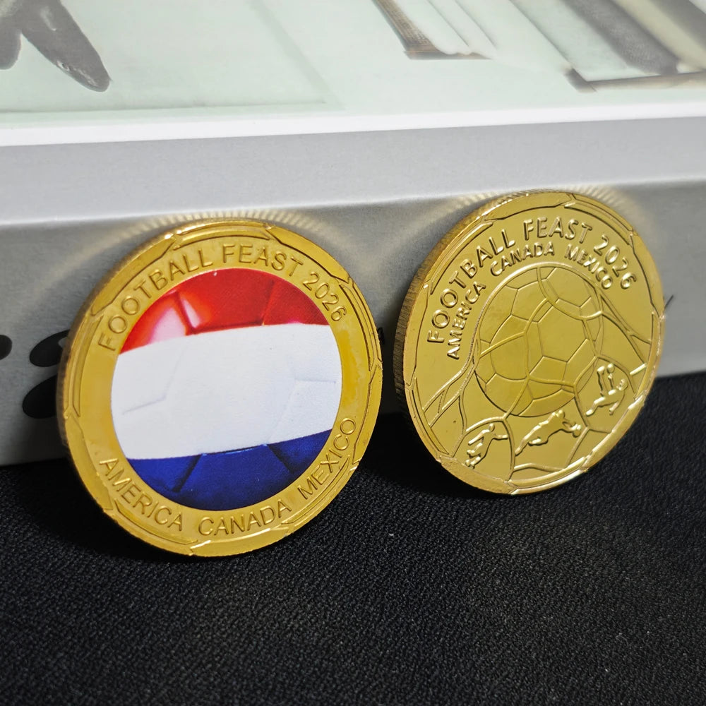 3D Gold Football Commemorative Coins – Collector’s Souvenir Set