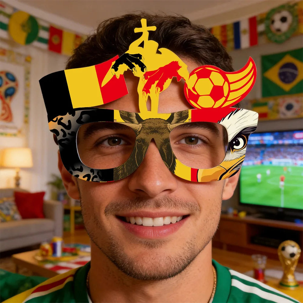 Football Fan Eyeglass Frames – Novelty Cheering Props for Match Day