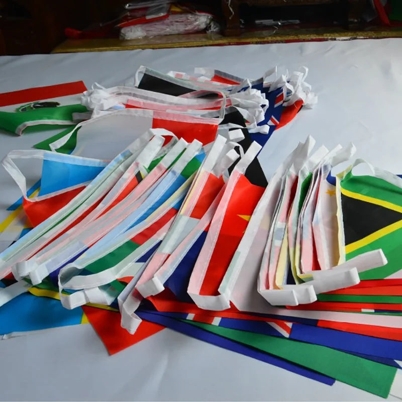 Football Fan Flag Bunting Set – 48 Country Flags for Stadium & Party Décor
