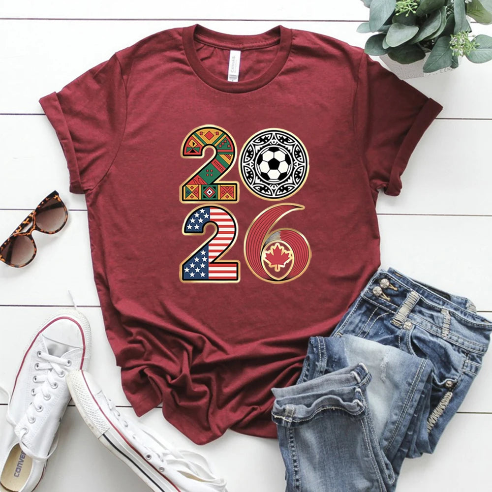 2026 Soccer World Tournament T-shirt International Game Day Tee USA Canada Mexico Football Host Countries Shirt Cool Fans Gift