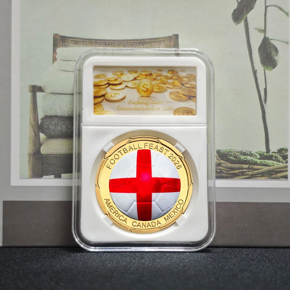 3D Gold Football Commemorative Coins – Collector’s Souvenir Set