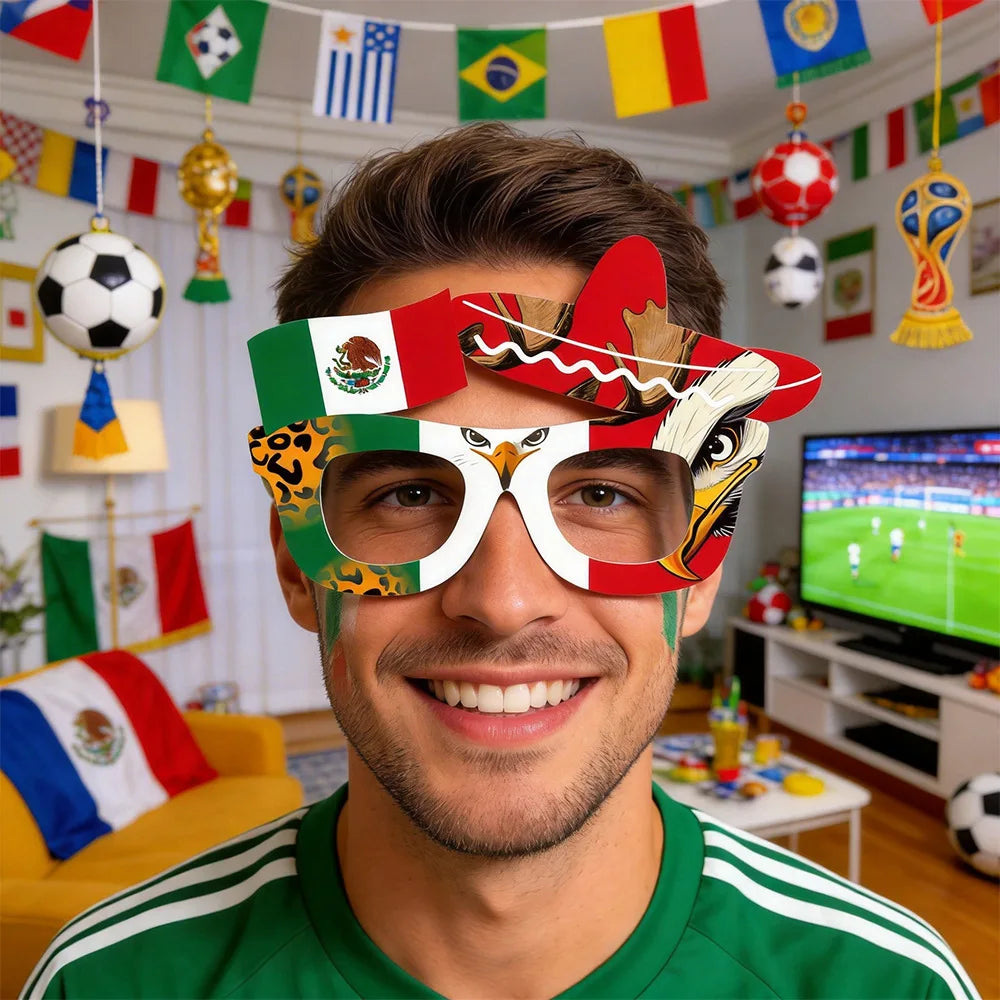 Football Fan Eyeglass Frames – Novelty Cheering Props for Match Day