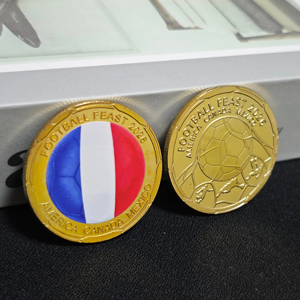 3D Gold Football Commemorative Coins – Collector’s Souvenir Set