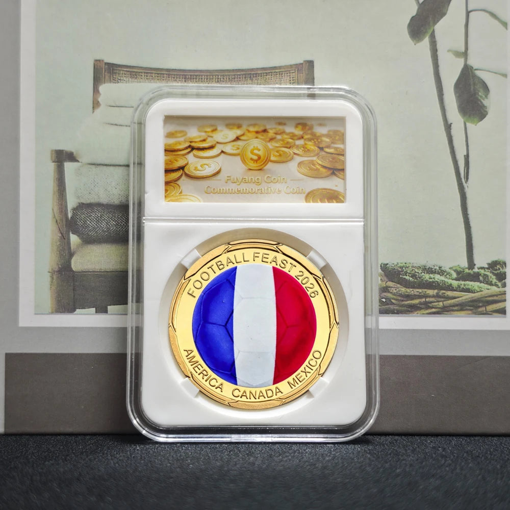 3D Gold Football Commemorative Coins – Collector’s Souvenir Set